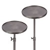 Kate and Laurel Engles Adjustable Polished Metal Table and Plant Stand, 10x10x30, Pewter - 4 of 4