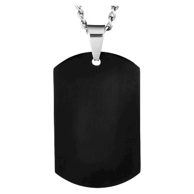 black dog tag pendant