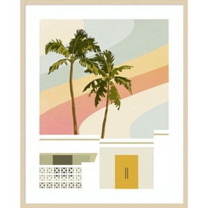 Amanti Art Palm Springs Paradise I by Victoria Barnes Wood Framed Wall Art Print - 1 of 4