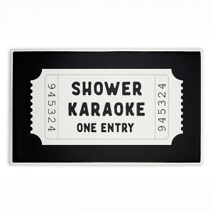Stupell Industries Shower Karaoke Pink Printed Plush Bathroom Floor Mat, design by Lettered and Lined - 1 of 4