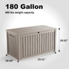 Gulches 180GAL Outdoor Storage Box, Dual Compartments & Heavy-Duty Steel Supports,Light Brown - 2 of 4