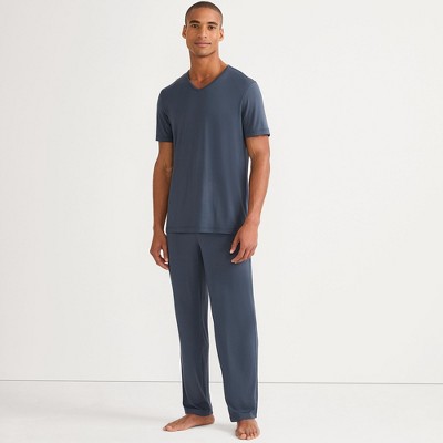 Lands' End Men's Short Sleeve Cooling Knit V-Neck Pajama Set