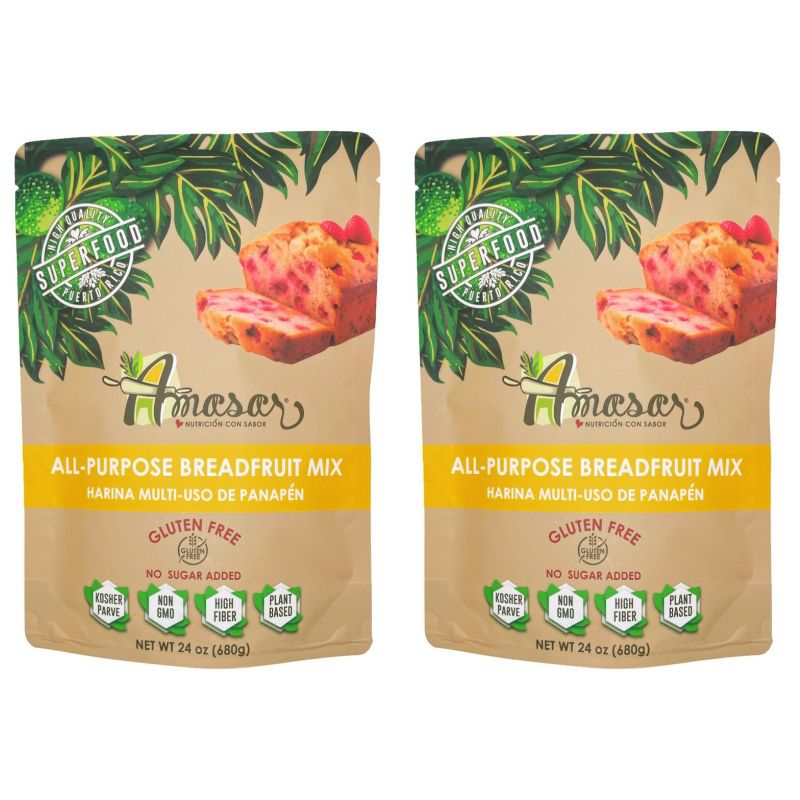 Amasar All-Purpose Breadfruit Baking Mix, Gluten Free Made with Breadfruit & Cassava Flour, 9g of Fiber per Serving, 24 Oz, 1 of 7