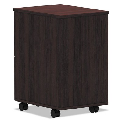 Mahogany 2-Drawer Lockable Mobile File Pedestal
