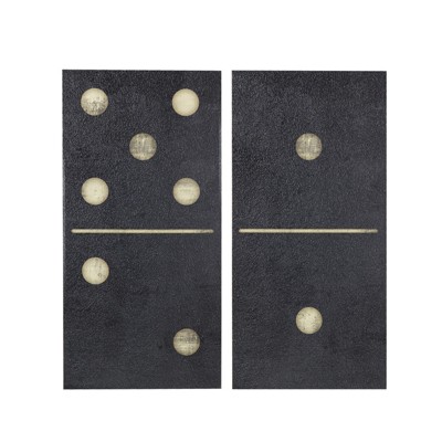 VisioGear 2PCS Canvas Wall Art with Domino Printed, Wall Art for Living Room, Black, 36"*18"*1.5"