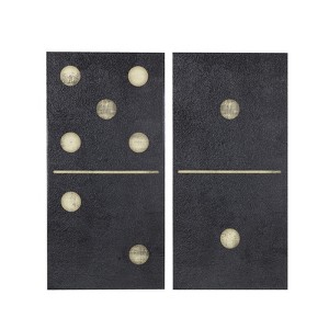 VisioGear 2PCS Canvas Wall Art with Domino Printed, Wall Art for Living Room, Black, 36"*18"*1.5" - 1 of 4