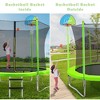 Whisen 8FT Round Trampoline for Kids, Safety Net, Basketball Hoop & Ladder, Easy Assembly Outdoor Play - 4 of 4