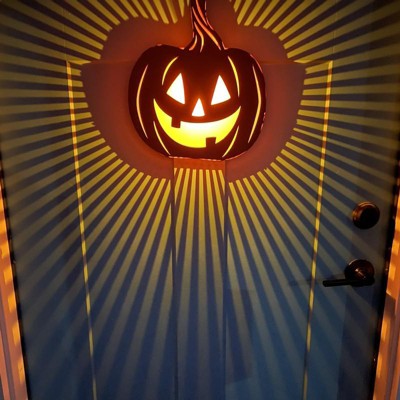 Led Backlit Orange Flickering Jack-o'-lantern Halloween Lighted Decor ...