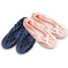 Roxoni Women's Plush Terry Cotton & Velour Ballerina Slippers – 2-Pack of Cozy Indoor Footwear - 2 of 4