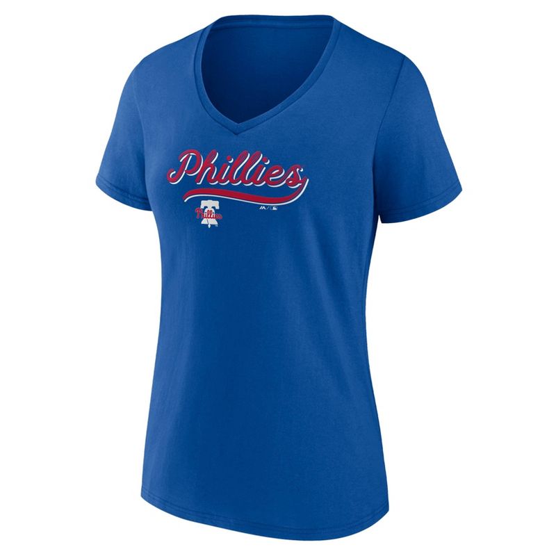 MLB Philadelphia Phillies Women&#39;s V-Neck Core T-Shirt, 2 of 4