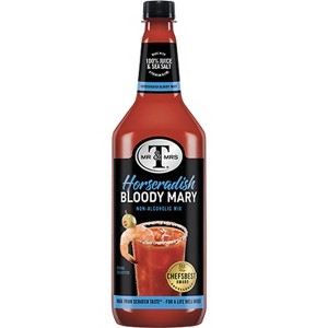 Mr & Mrs T Horseradish Bloody Mary Mix, 1L Bottle, 1 Pack – Premium Cocktail Mixer for Spicy Bloody Marys, Ready to Use - 1 of 4