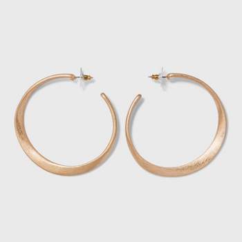 Sculpted Worn Gold Post Hoop Earrings - Universal Thread™ Gold