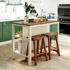 3-Piece Kitchen Island Set with 2 Stools-ModernLuxe - image 2 of 4