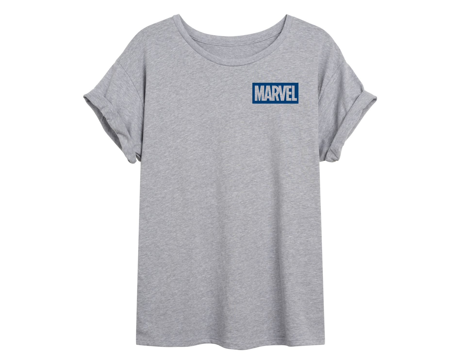 Women's Marvel Red Blue Spider Man Oversized Graphic T-Shirt - Heather Grey - 2 X-Large