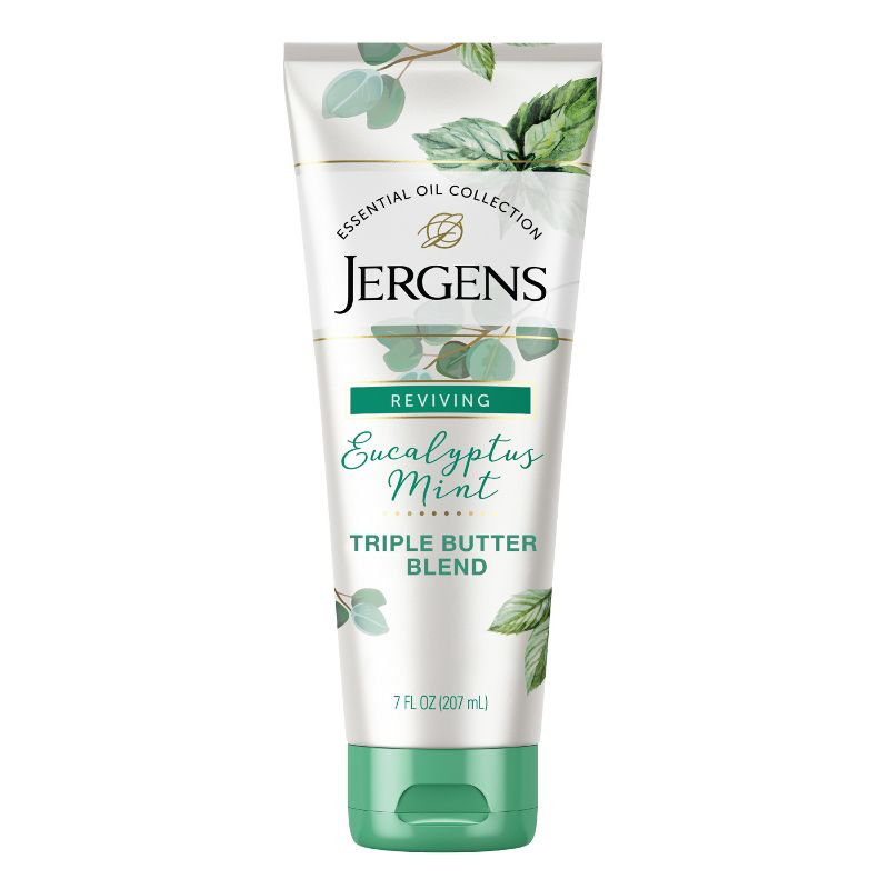 Jergens Eucalyptus Mint Body Butter, Moisturizer Helps Relieve Stress, Lotion For All Skin Types Eucalyptus - 7 fl oz, 1 of 10