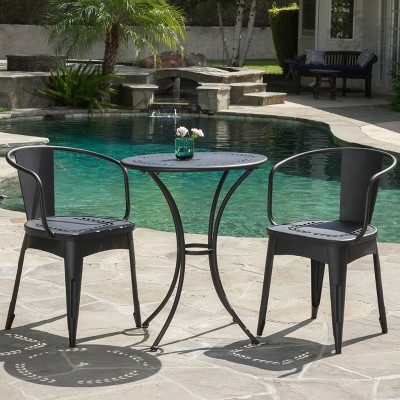 VYNXARIA 3-Piece Bistro Set - Perfect for Cozy Outdoor Moments,Black
