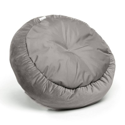 Small Gray Faux Fur Cozy Cuddler Pet Bed