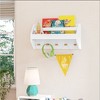 Kids' Catch-All Wall Shelf with Bookrack and Hooks White - RiverRidge Home - 2 of 4