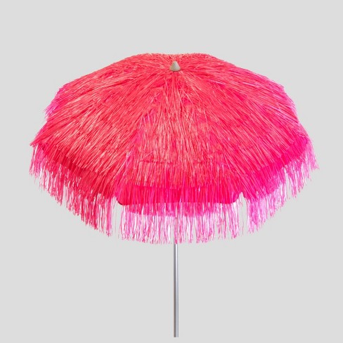 6 Tropical Palapa Patio Umbrella Pink Parasol Target