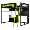 Polibi Full Size E-Sports Loft Bed with RGB Lighting, USB Charging & Pegboard Wall - 4 of 4