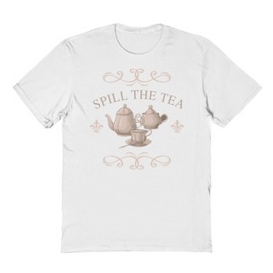 Rerun Island Women's Spill The Tea Short Sleeve Oversized Graphic Cotton T-Shirt - 1 of 3