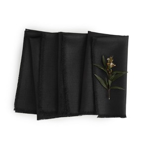 Solino Home Linen Fringe Dinner Napkins - 1 of 4