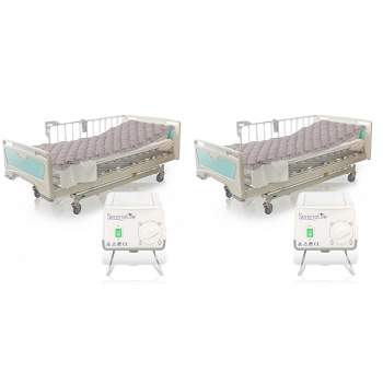 SereneLife Twin Size Self Inflatable Hospital Bed Medical Grade PVC Bubble Pad Air Mattress with Electric AC Pump (2 Pack)