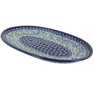 Blue Rose Polish Pottery 1265 Zaklady Large Oval Platter - 1 of 1