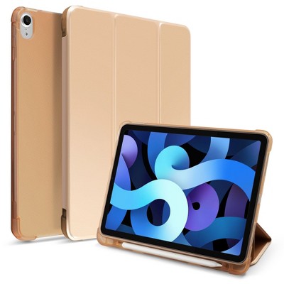 Insten - Tablet Cover Case Compatible with iPad Air 4 10.9 2020 with Pencil Holder, Magnetic Auto Wake/Sleep, Soft Slim, Lightweight, Gold
