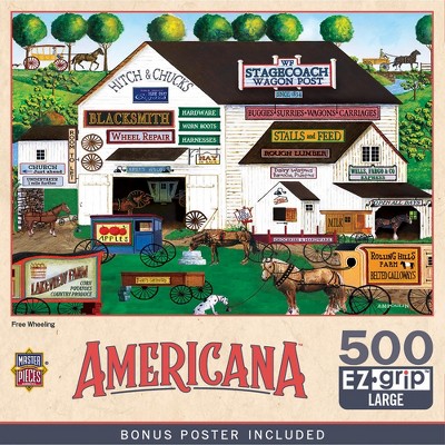 MasterPieces Americana 500EZ Puzzles Collection - Free Wheeling 500 Piece Jigsaw Puzzle