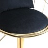 Gulches Set of 2 Black Velvet Bar Chairs - 360¡ã Rotation, Height Adjustable, Pure Gold Plated, Unique Network Back with Gift Pillow - 4 of 4