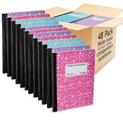 Manaloom Wide Ruled Composition Notebooks – 100 Sheets, 9.75" x 7.5", Sewn Binding – Soft Color Notebooks for School, Work, Journaling