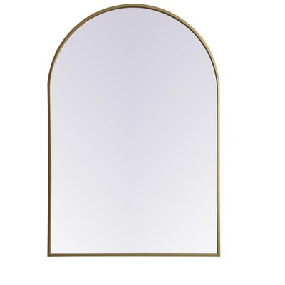Elegant Lighting Metal Frame Arch Mirror 27x40 Inch in Brass