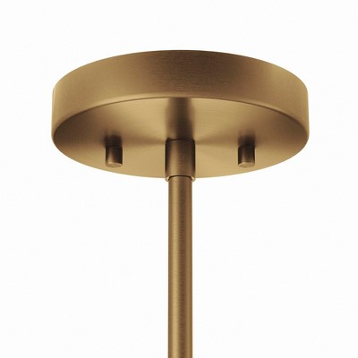 Satin Brass 8-Light Candle Chandelier with Adjustable Rod