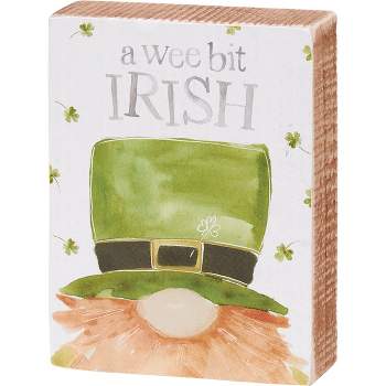 Primitives by Kathy A Wee Bit Irish Block Home Décor Sign