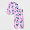 Girls' 2pc Lilo & Stitch Christmas Coat Pajama Set - Pink - 2 of 4