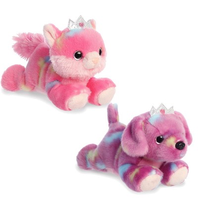 Aurora Bright Fancies Plush Set of 2, 7" Princess Tutti Puppy & 7" Princess Frutti Kitty, Ages 3 and Up