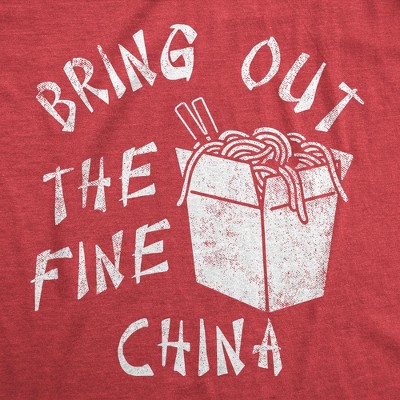 Мужские футболки Crazy Dog T-Shirts, Inc. Mens Funny T Shirts Bring Out The Fine China Sarcastic Takeout Graphic Tee for Men - Crazy Dog Men's T Shirt For Foodies Red XL — фото 2