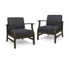 XIYUYEU Patio Club Chair Set of 2, Outdoor Accent Chair with Acacia Wood Frame & Slat Panel Design - 2 of 4
