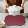 REGALWOVEN Solid Placemats Set of 6 Leather Placemats for Kitchen Dining Table Decor Heat Resistant Table Placemats Sturdy Table Mat - 4 of 4