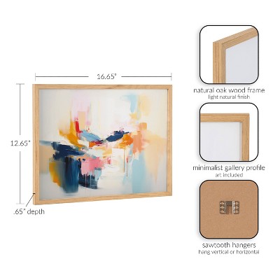 Natural Wood Framed Coastal Abstract Print, 16x12