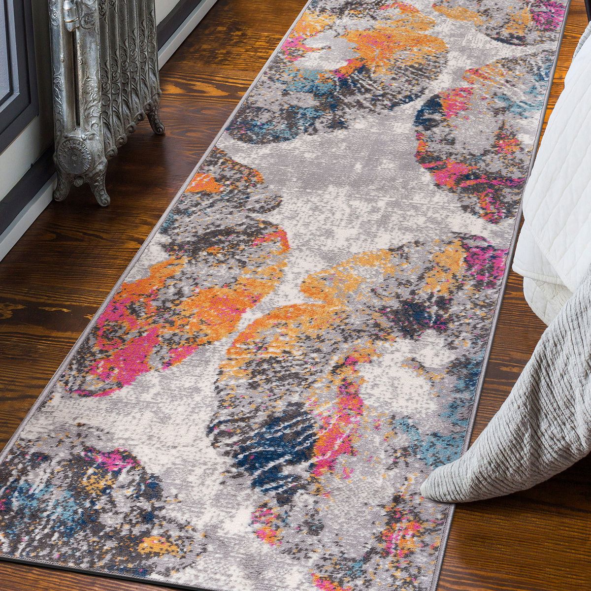 World Rug Gallery Contemporary Floral Stain Resistant Soft Area Rug - thumbnail 9
