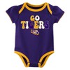 NCAA LSU Tigers Infant Girls' 3pk Bodysuit - 4 of 4