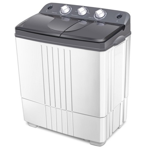 Costway 13lbs Portable Compact Mini Twin Tub Washing Machine Drain Pump Spinner