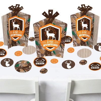 Big Dot of Happiness Gone Hunting - Deer Hunting Camo Baby Shower or Birthday Party Decor and Confetti - Terrific Table Centerpiece Kit - Set of 30