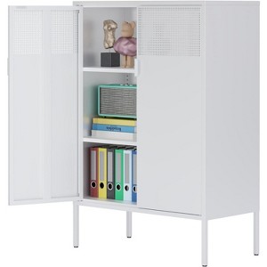 HDZNVF Steel Lockers Office Cabinets, Adjustable Laminates, Lockers White - 1 of 4