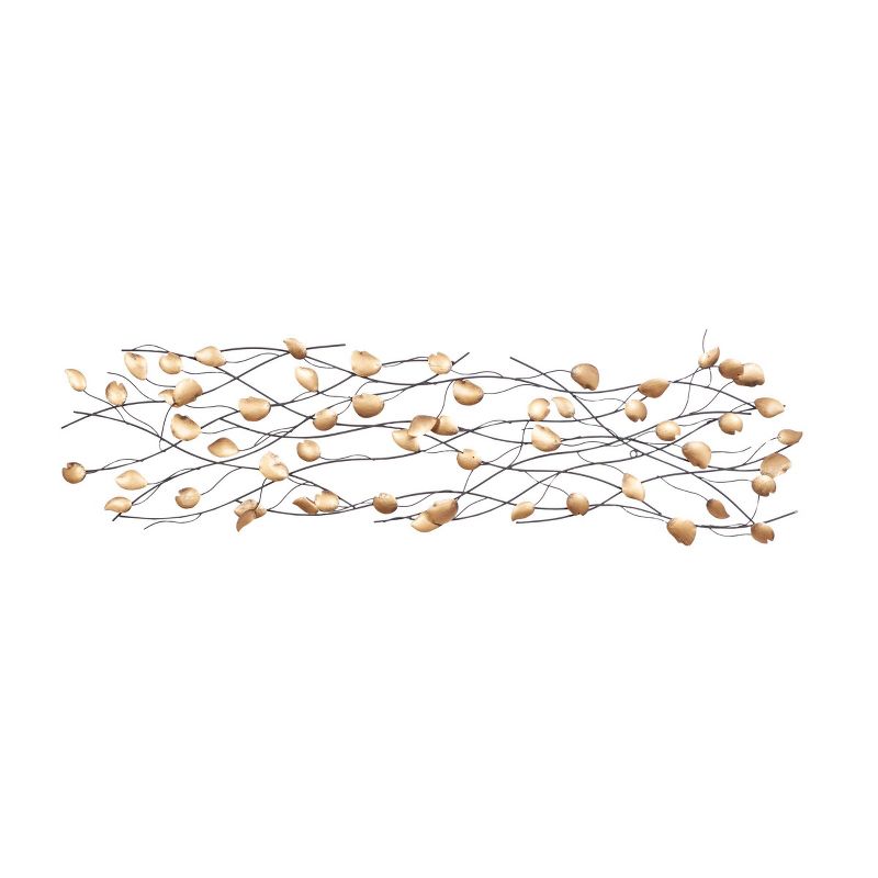 Metal Leaf Rectangle Wall Decor Gold - Olivia &#38; May, 1 of 11