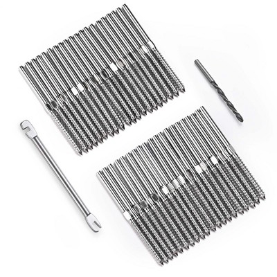 Yescom Stainless Steel Left Right Handed Thread Swage Lag Screws Cable Railing 40 Pack