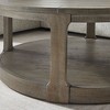 Lyngins 40" Pine Wood Coffee Table, Large Curved 2-Tier Tea Table, Mid Century Round Table, Rustic Center Table & Living Room Table - 4 of 4