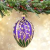 Miss Christmas 5.0 Inch Lily Of The Valley Pattern In Purple Christmas Tree Ornament , Christmas Decor Christmas, Easter, Spring (1PC) - 2 of 4